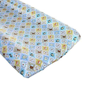 Born Wild in Blue Patchwork Crib Sheet or Changing pad cover-Crib Sheets-Changing Pad Cover-Jack and Jill Boutique