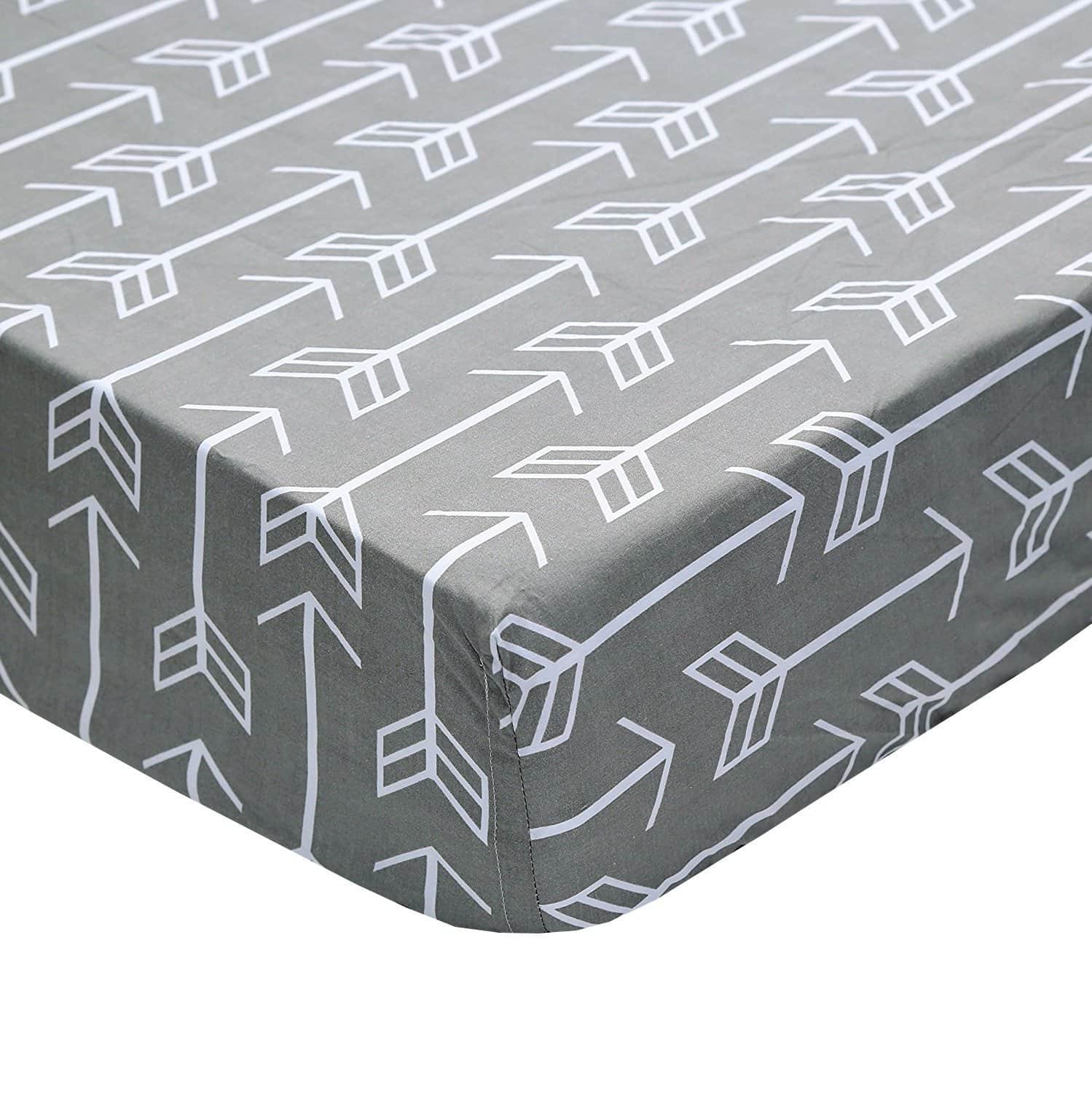 Crib Sheet | Arrows Gray White-Crib Sheets-Gray-Jack and Jill Boutique