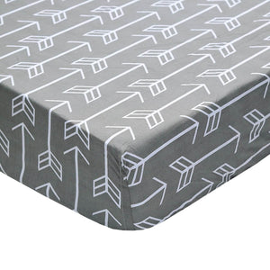 Crib Sheet | Arrows Gray White-Crib Sheets-Gray-Jack and Jill Boutique