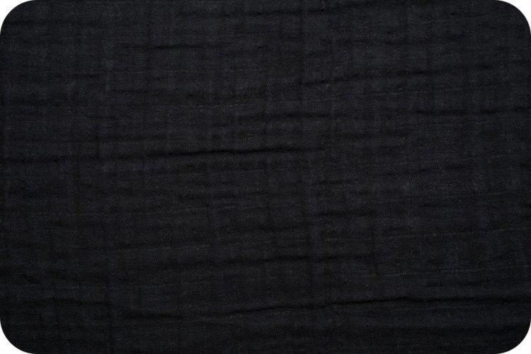 Solid Embrace Black | Double Gauze Cotton-Fabric-Jack and Jill Boutique