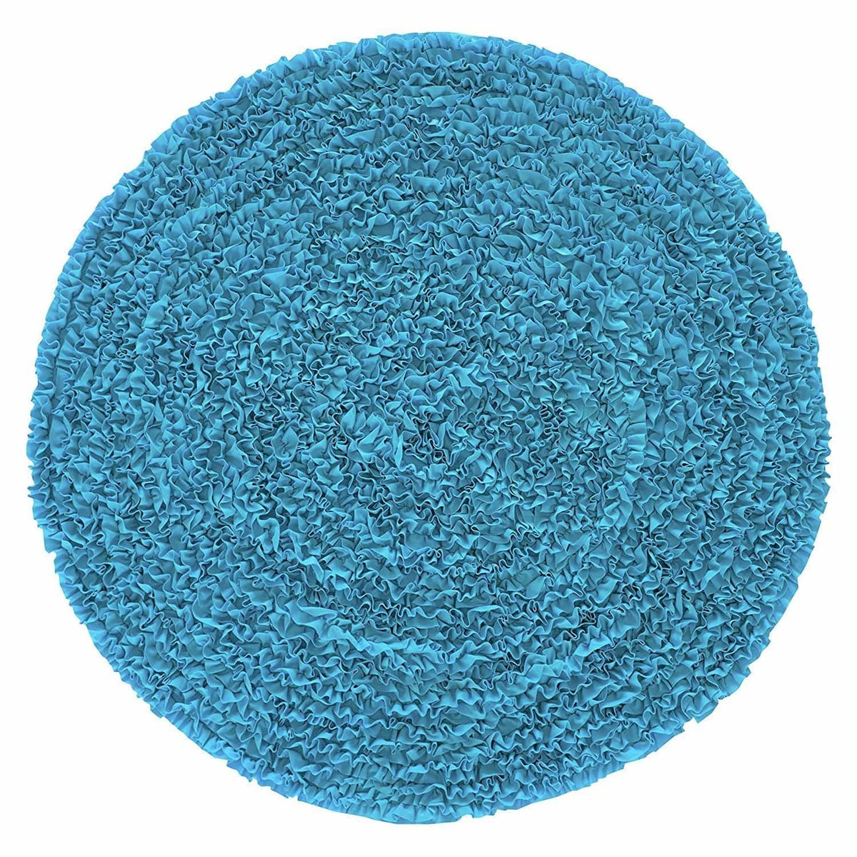 5 Ft Round Turquoise Ruffle Rug - Nursery Rugs Clearance-Rugs-Jack and Jill Boutique