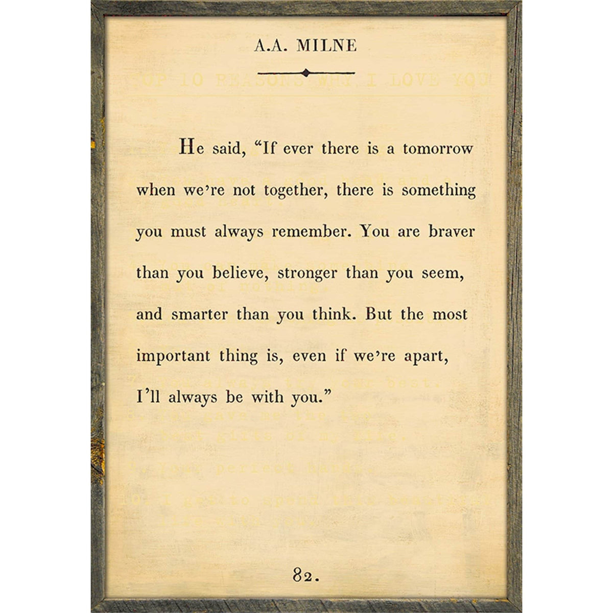 A.A. Milne - Book Collection Art Print-Art Print-17" x 25"-Cream-Grey Wood Frame-Jack and Jill Boutique