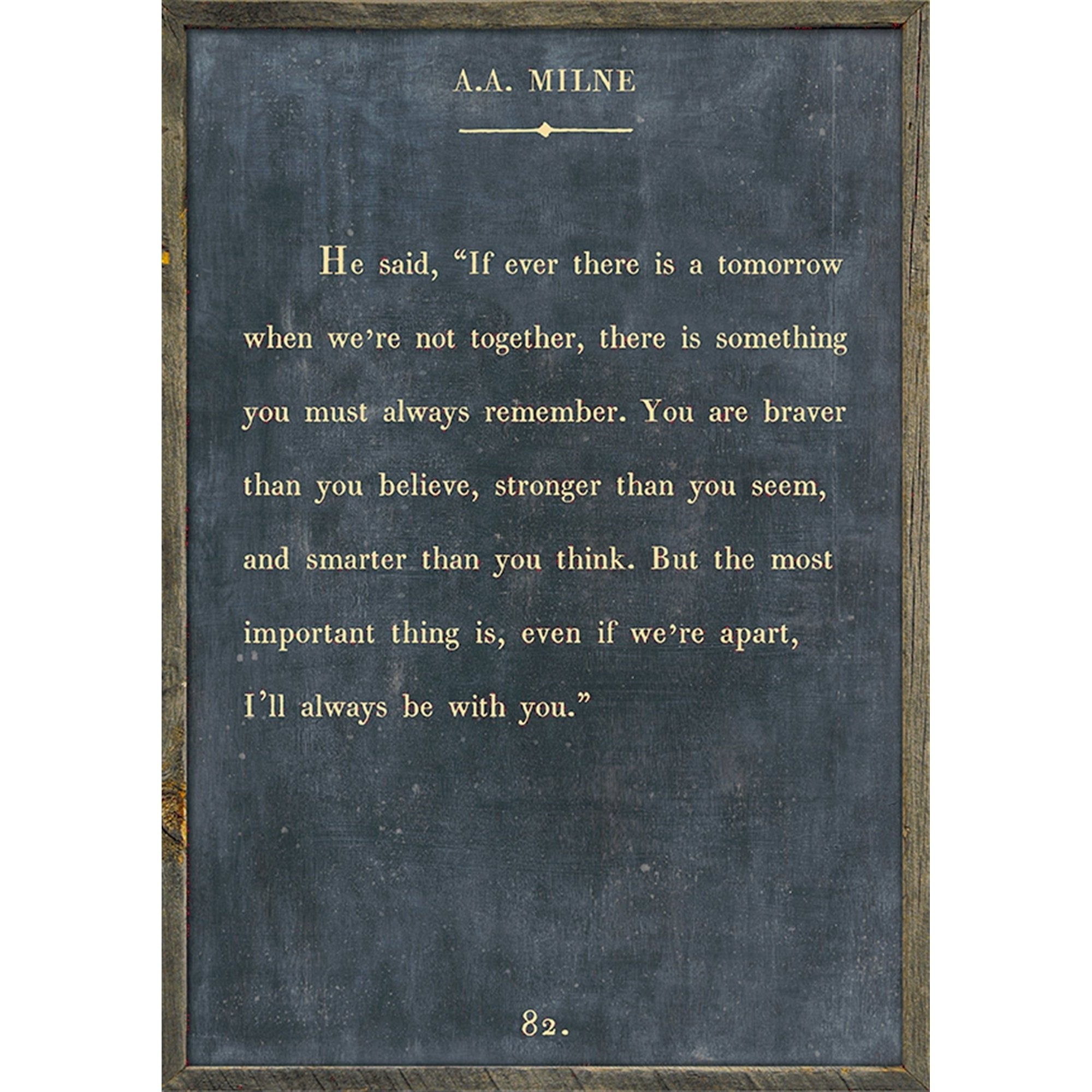 A.A. Milne - Book Collection Art Print-Art Print-17" x 25"-Charcoal-Grey Wood Frame-Jack and Jill Boutique