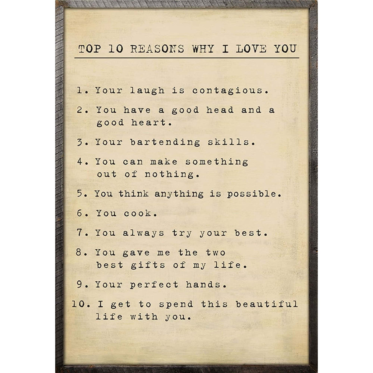 ART PRINT - TOP 10 REASONS WHY I LOVE YOU - Custom reasons-Art Print-Jack and Jill Boutique