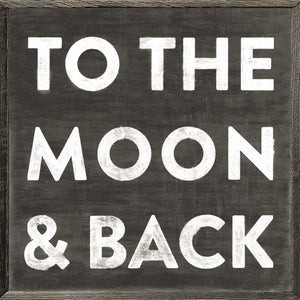 ART PRINT - To the Moon and Back in black background-Art Print-2 x 2 Ft-Grey Wood Frame-Jack and Jill Boutique