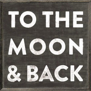 ART PRINT - To the Moon and Back in black background-Art Print-2 x 2 Ft-Grey Wood Frame-Jack and Jill Boutique