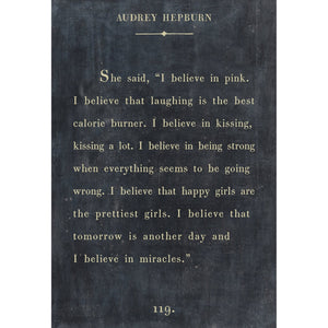 Audrey Hepburn - Book Collection Art Print-Art Print-17" x 25"-Charcoal-Gallery Wrap-Jack and Jill Boutique