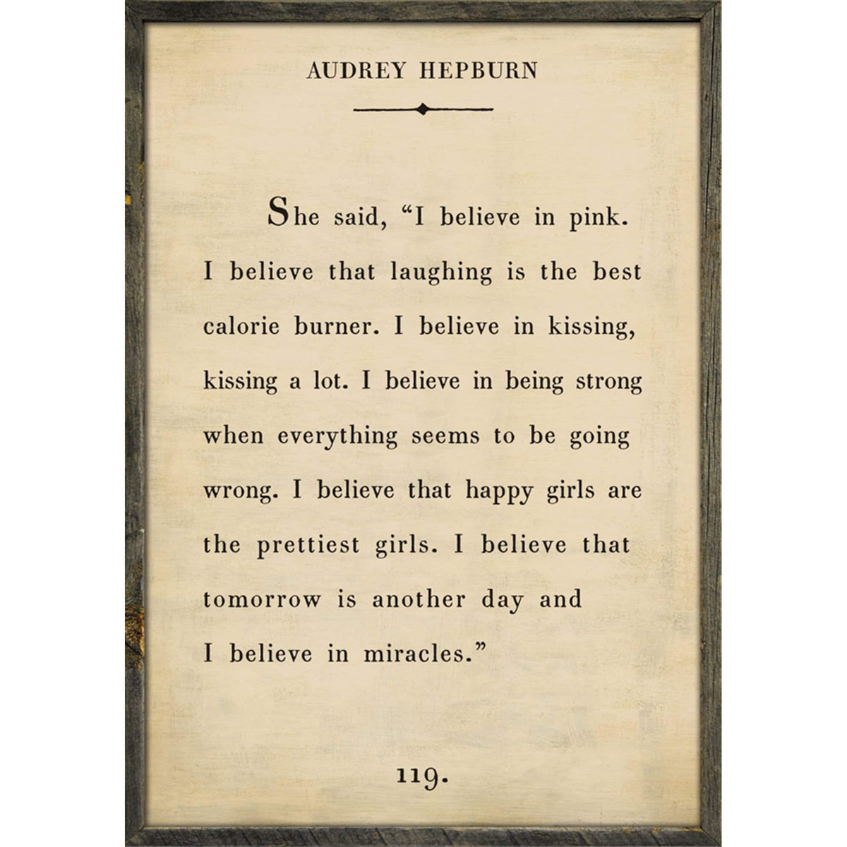 Audrey Hepburn - Book Collection Art Print-Art Print-17" x 25"-Cream-Grey Wood Frame-Jack and Jill Boutique