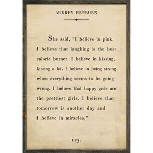 Audrey Hepburn - Book Collection Art Print-Art Print-17" x 25"-Cream-Grey Wood Frame-Jack and Jill Boutique