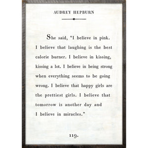 Audrey Hepburn - Book Collection Art Print-Art Print-17" x 25"-White-Grey Wood Frame-Jack and Jill Boutique
