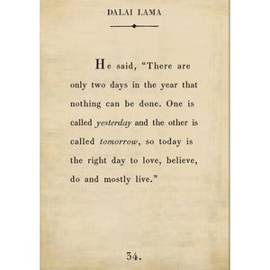 Dalai Lama - Book Collection Art Print-Art Print-17" x 25"-Cream-Gallery Wrap-Jack and Jill Boutique