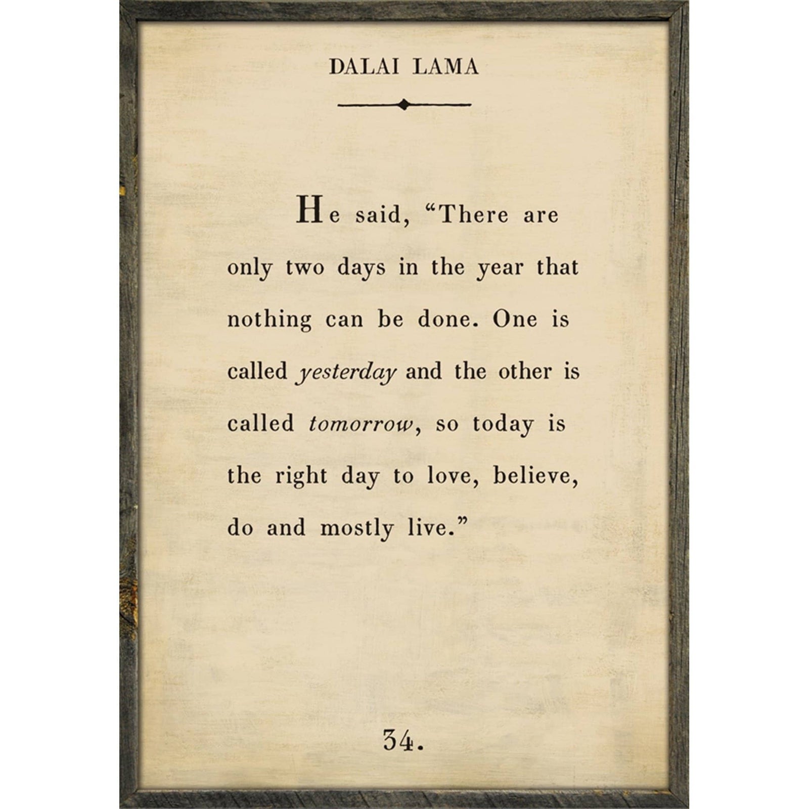 Dalai Lama - Book Collection Art Print-Art Print-17" x 25"-Cream-Grey Wood Frame-Jack and Jill Boutique