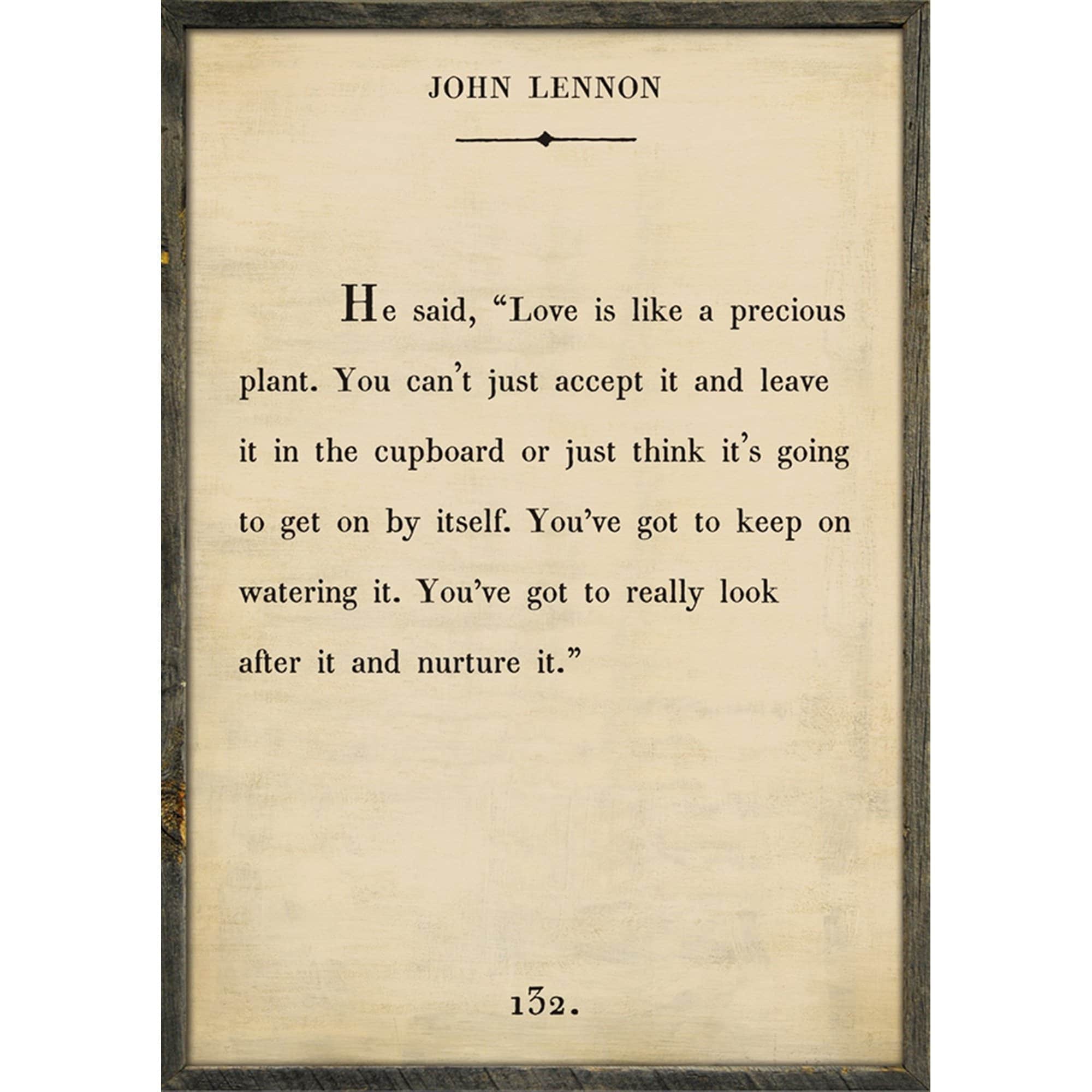 John Lennon - Book Collection Art Print-Art Print-17" x 25"-Cream-Grey Wood Frame-Jack and Jill Boutique