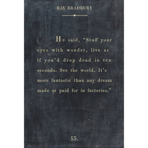 Ray Bradbury - Book Collection Art Print-Art Print-17" x 25"-Charcoal-Gallery Wrap-Jack and Jill Boutique