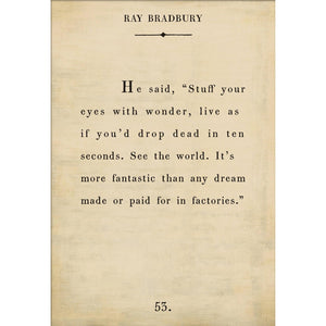 Ray Bradbury - Book Collection Art Print-Art Print-17" x 25"-Cream-Gallery Wrap-Jack and Jill Boutique