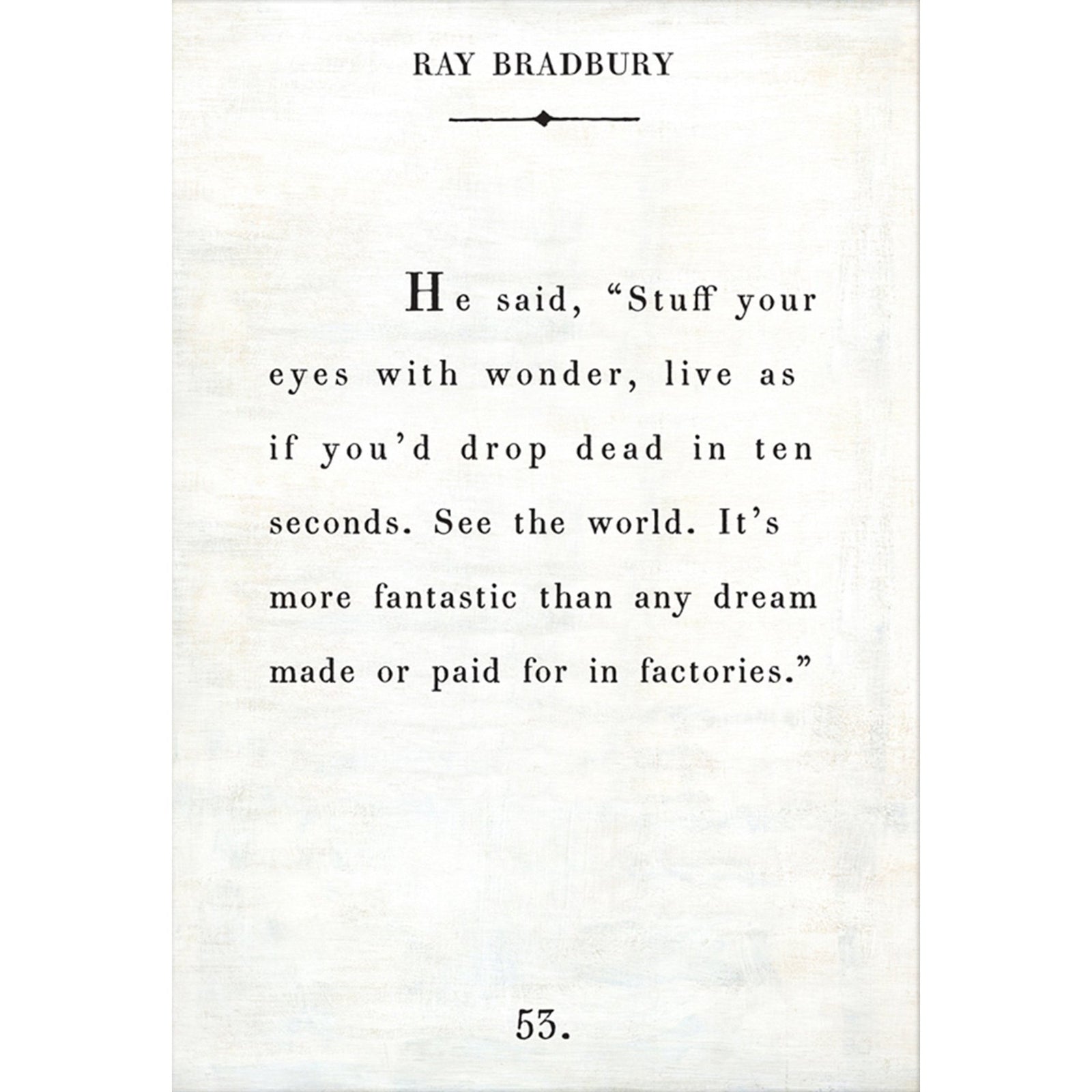 Ray Bradbury - Book Collection Art Print-Art Print-17" x 25"-White-Gallery Wrap-Jack and Jill Boutique