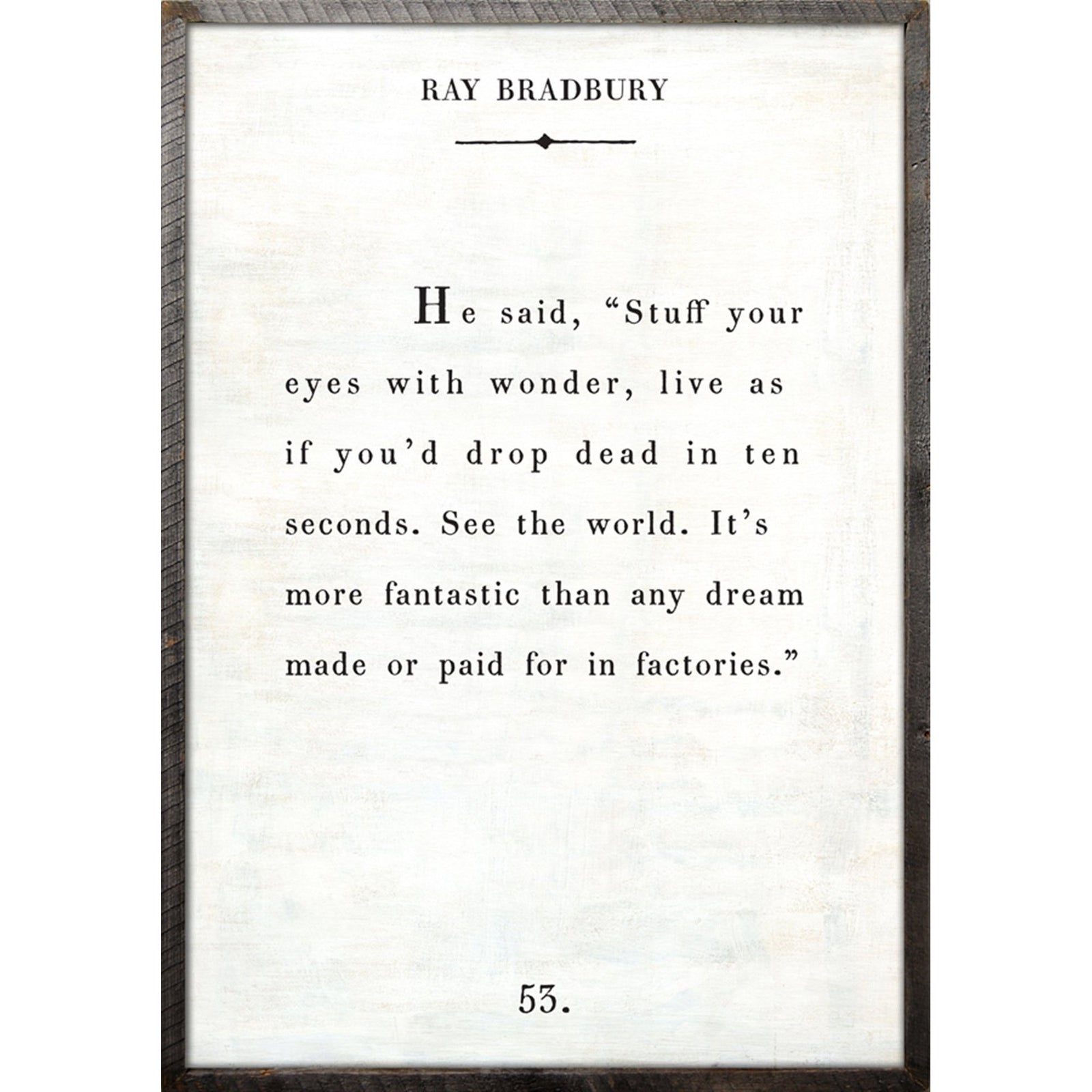 Ray Bradbury - Book Collection Art Print-Art Print-17" x 25"-White-Grey Wood Frame-Jack and Jill Boutique