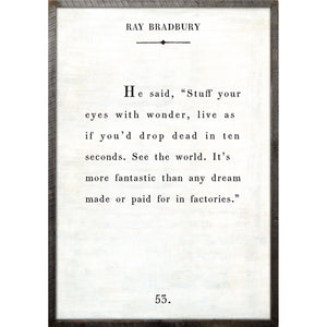 Ray Bradbury - Book Collection Art Print-Art Print-17" x 25"-White-Grey Wood Frame-Jack and Jill Boutique