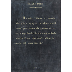 Roald Dahl - Book Collection Art Print-Art Print-17" x 25"-Charcoal-Gallery Wrap-Jack and Jill Boutique