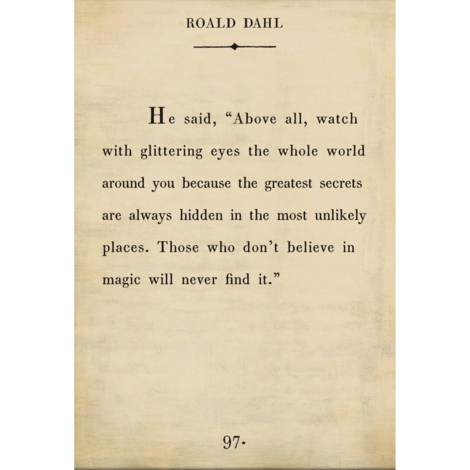 Roald Dahl - Book Collection Art Print-Art Print-17" x 25"-Cream-Gallery Wrap-Jack and Jill Boutique