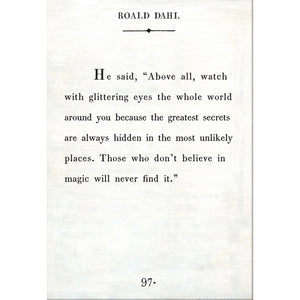 Roald Dahl - Book Collection Art Print-Art Print-17" x 25"-White-Gallery Wrap-Jack and Jill Boutique