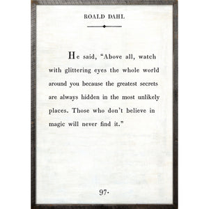 Roald Dahl - Book Collection Art Print-Art Print-17" x 25"-White-Grey Wood Frame-Jack and Jill Boutique