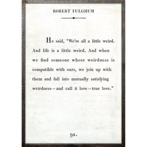 Robert Fulghum - Book Collection Art Print-Art Print-17" x 25"-White-Grey Wood Frame-Jack and Jill Boutique