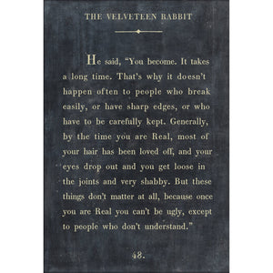 The Velveteen Rabbit - Book Collection Art Print-Art Print-17"x 25"-Charcoal-Gallery Wrap-Jack and Jill Boutique