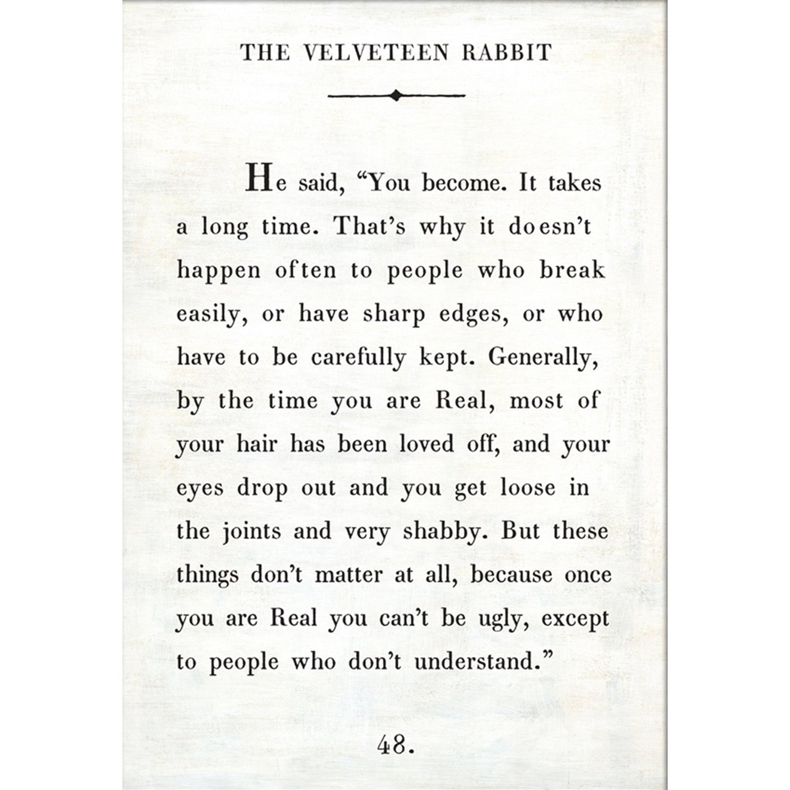 The Velveteen Rabbit - Book Collection Art Print-Art Print-17"x 25"-White-Gallery Wrap-Jack and Jill Boutique