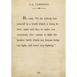 E. E. Cummings - Book Collection Art Print-Art Print-17" x 25"-Cream-Gallery Wrap-Jack and Jill Boutique