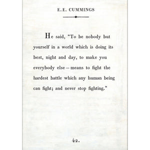E. E. Cummings - Book Collection Art Print-Art Print-17" x 25"-White-Gallery Wrap-Jack and Jill Boutique