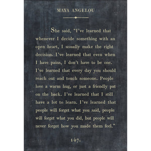 Maya Angelou - Book Collection Art Print-Art Print-17" x 25"-Charcoal-Gallery Wrap-Jack and Jill Boutique