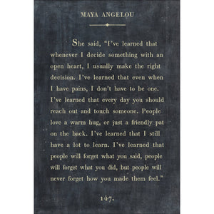 Maya Angelou - Book Collection Art Print-Art Print-17" x 25"-Charcoal-Gallery Wrap-Jack and Jill Boutique