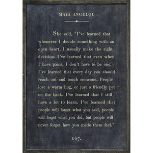 Maya Angelou - Book Collection Art Print-Art Print-17" x 25"-Charcoal-Grey Wood Frame-Jack and Jill Boutique