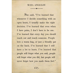 Maya Angelou - Book Collection Art Print-Art Print-17" x 25"-Cream-Gallery Wrap-Jack and Jill Boutique