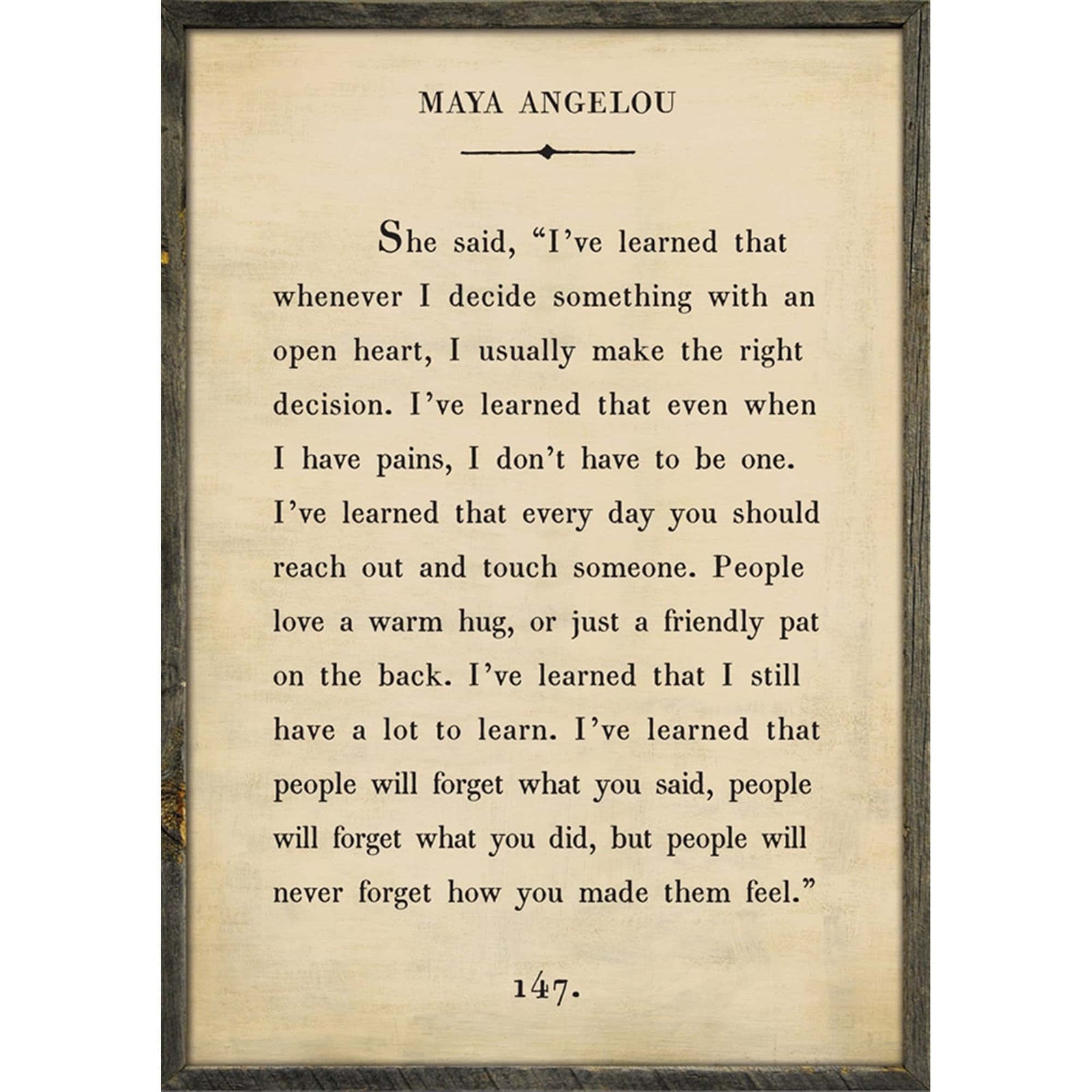 Maya Angelou - Book Collection Art Print-Art Print-17" x 25"-Cream-Grey Wood Frame-Jack and Jill Boutique