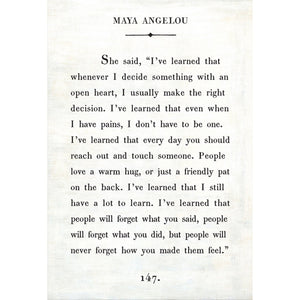 Maya Angelou - Book Collection Art Print-Art Print-17" x 25"-White-Gallery Wrap-Jack and Jill Boutique