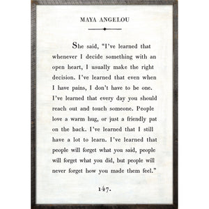 Maya Angelou - Book Collection Art Print-Art Print-17" x 25"-White-Grey Wood Frame-Jack and Jill Boutique