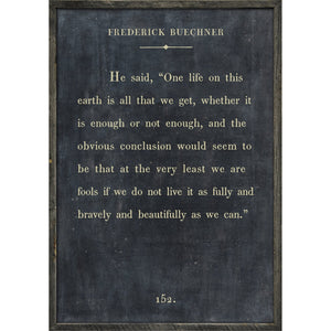 Frederick Buechner - Book Collection Art Print-Art Print-17" x 25"-Charcoal-Grey Wood Frame-Jack and Jill Boutique