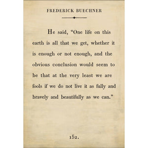 Frederick Buechner - Book Collection Art Print-Art Print-17" x 25"-Cream-Gallery Wrap-Jack and Jill Boutique