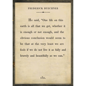 Frederick Buechner - Book Collection Art Print-Art Print-17" x 25"-Cream-Grey Wood Frame-Jack and Jill Boutique