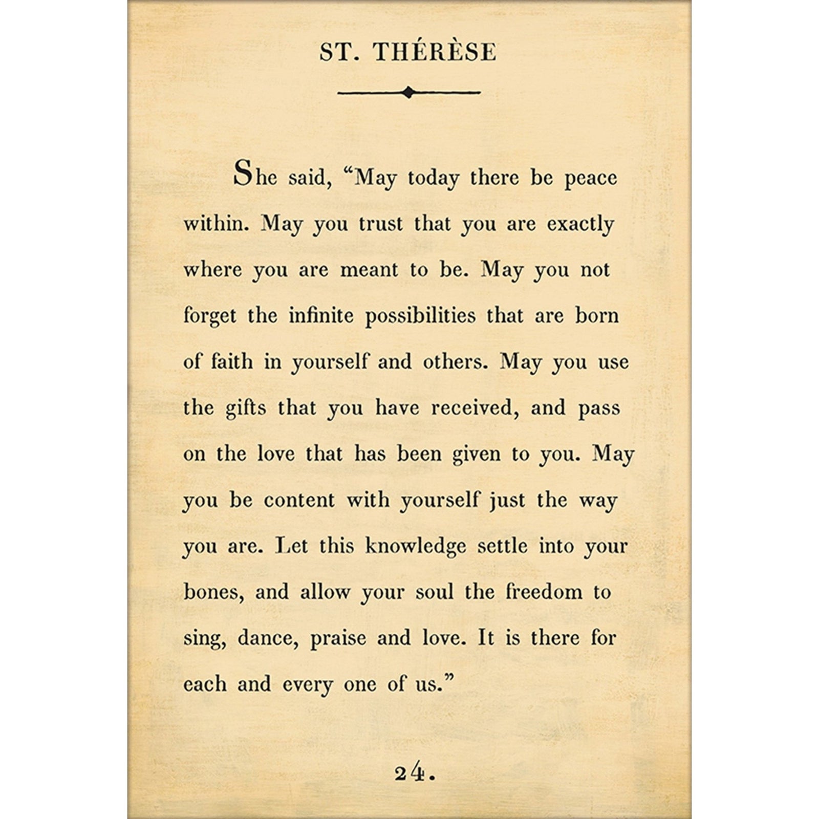 St. Therese - Book Collection Art Print-Art Print-17" x 25"-Cream-Gallery Wrap-Jack and Jill Boutique