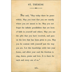 St. Therese - Book Collection Art Print-Art Print-17" x 25"-Cream-Gallery Wrap-Jack and Jill Boutique