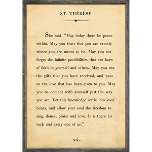 St. Therese - Book Collection Art Print-Art Print-17" x 25"-Cream-Grey Wood Frame-Jack and Jill Boutique
