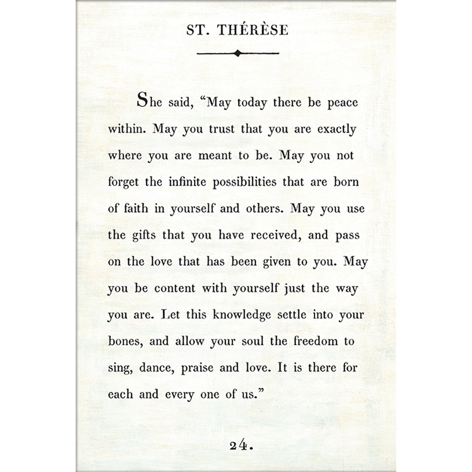 St. Therese - Book Collection Art Print-Art Print-17" x 25"-White-Gallery Wrap-Jack and Jill Boutique