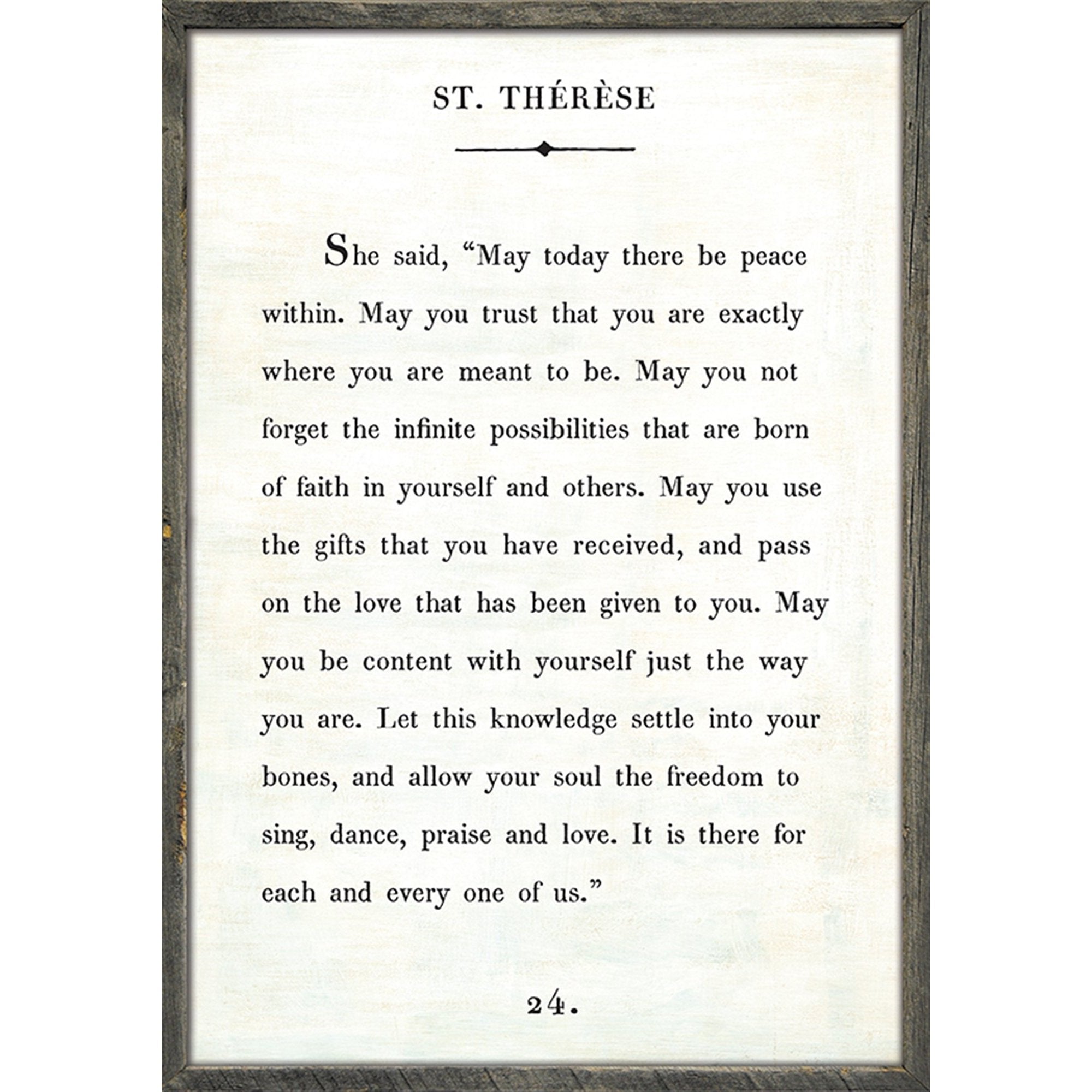 St. Therese - Book Collection Art Print-Art Print-17" x 25"-White-Grey Wood Frame-Jack and Jill Boutique