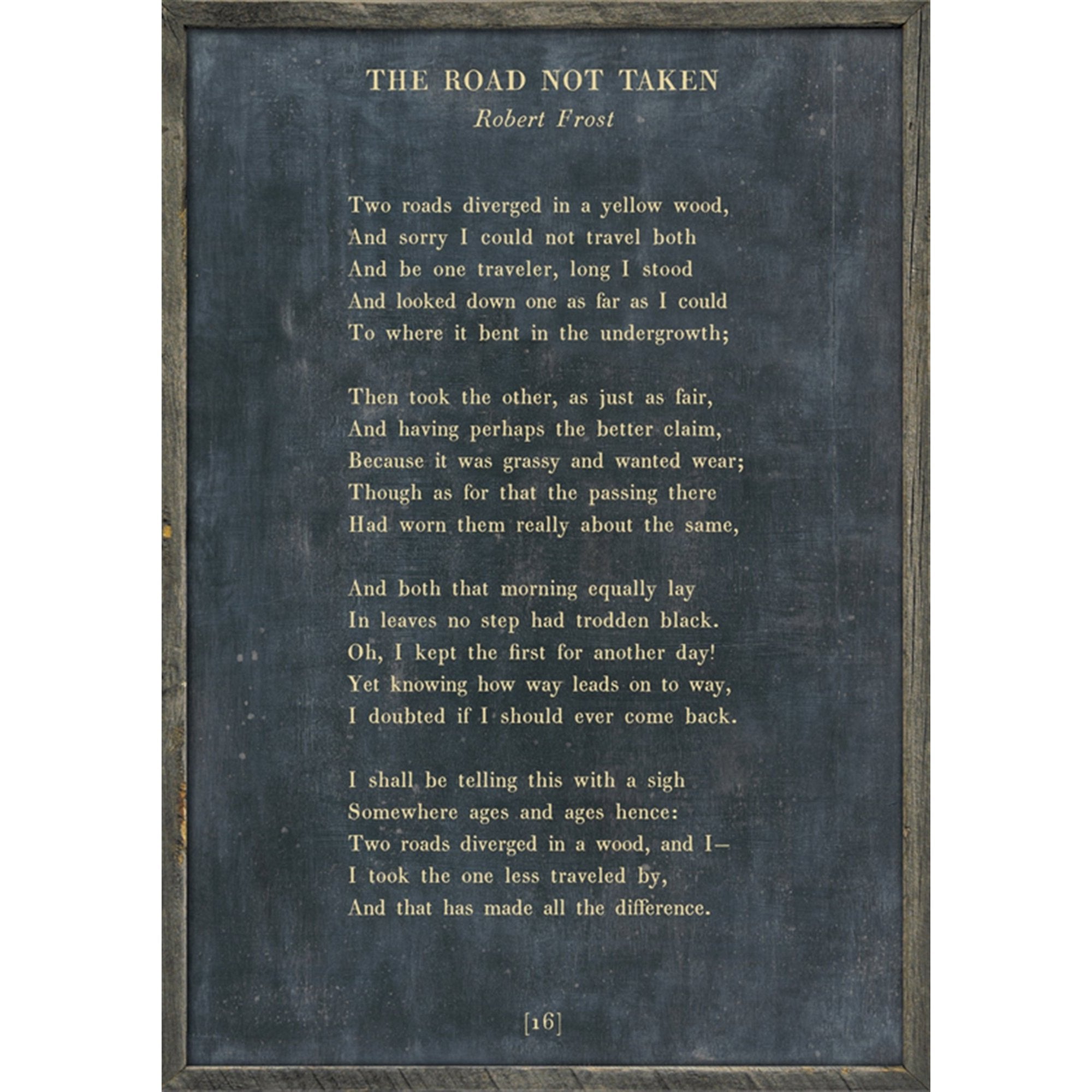 The Road Not Taken - Poetry Collection Art Print-Art Print-17" x 25"-Charcoal-Grey Wood Frame-Jack and Jill Boutique