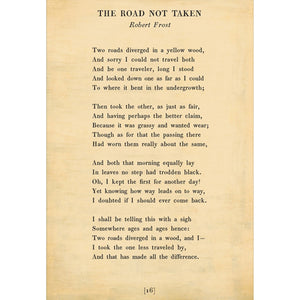 The Road Not Taken - Poetry Collection Art Print-Art Print-17" x 25"-Cream-Gallery Wrap-Jack and Jill Boutique