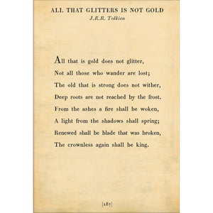All that is gold does not glitter - Poetry Collection Art Print-Art Print-17" x 25"-Cream-Gallery Wrap-Jack and Jill Boutique