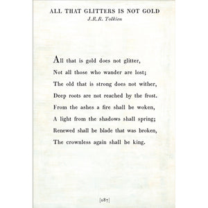 All that is gold does not glitter - Poetry Collection Art Print-Art Print-17" x 25"-White-Gallery Wrap-Jack and Jill Boutique